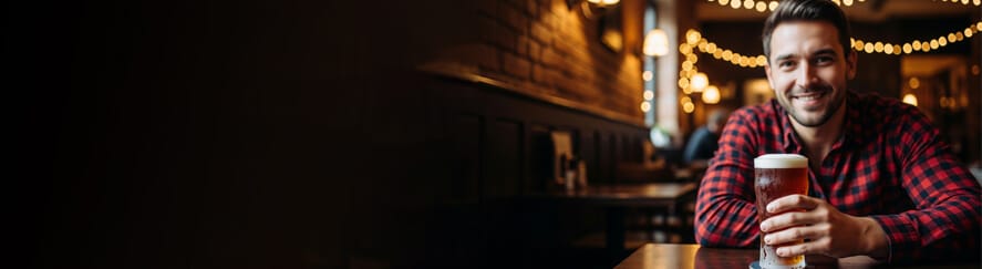 Love Beer Draught Club Membership - Smiling man with a pint of beer.